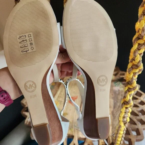 MICHAEL Michael Kors White Sandals with Silver Accents - Picture 7 of 7